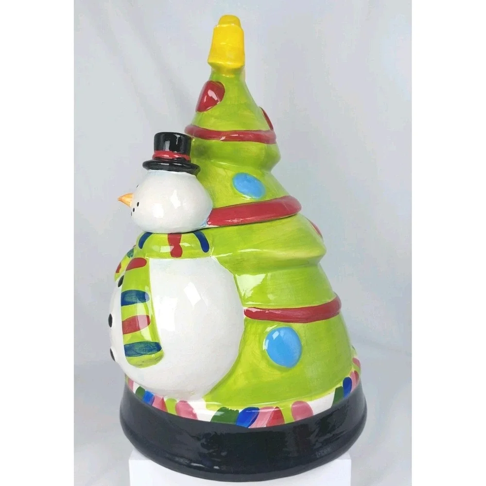 Cookie Jar Santa Tree Snowman Frosty Ceramic Treat‎ Canister Modern Christmas